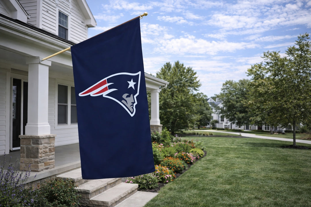 New England Patriots 2 Sided Logo Banner heartlandflags