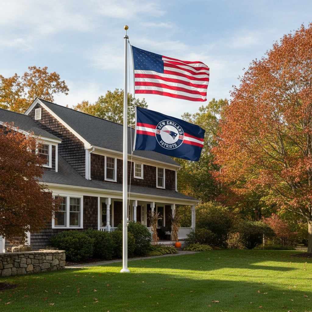 New England Patriots Applique Flag 2 Sided heartlandflags