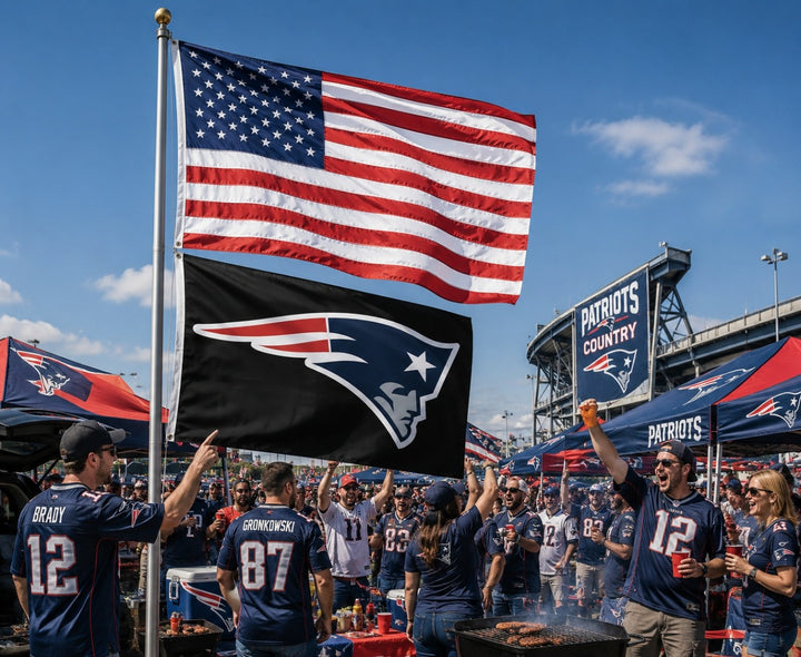 New England Patriots Black 2 Sided 3x5 Flag heartlandflags