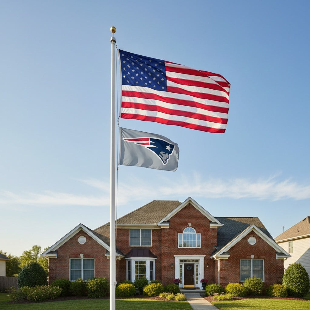 New England Patriots Flag 3x5 Logo Grey heartlandflags
