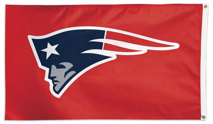 New England Patriots Flag 3x5 Logo on Red heartlandflags