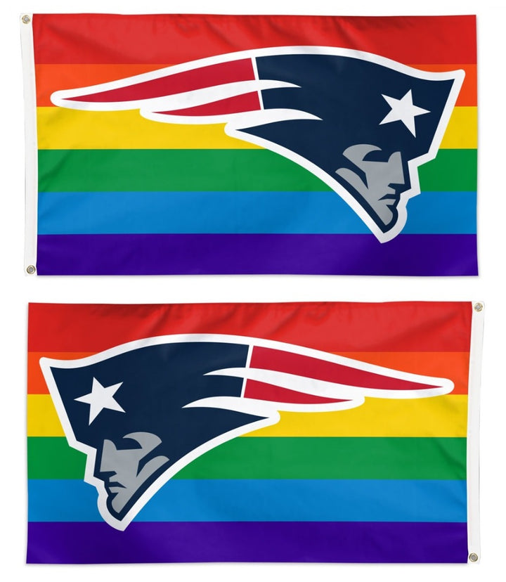 New England Patriots Flag 3x5 Pride Rainbow heartlandflags