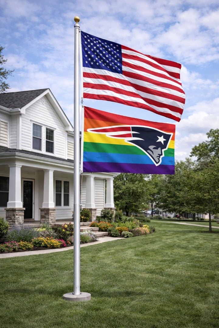 New England Patriots Flag 3x5 Pride Rainbow heartlandflags