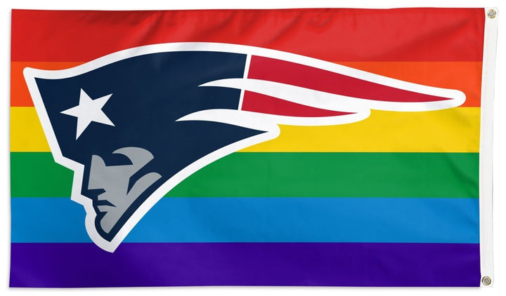 New England Patriots Flag 3x5 Pride Rainbow heartlandflags