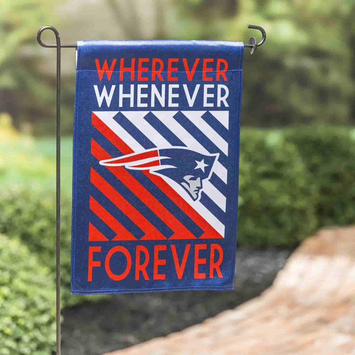 New England Patriots Wherever Whenever Forever 2 Sided Garden Flag heartlandflags