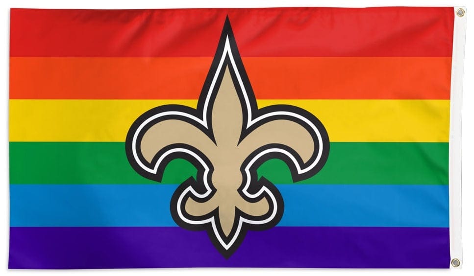 New Orleans Saints Flag 3x5 Pride Rainbow heartlandflags