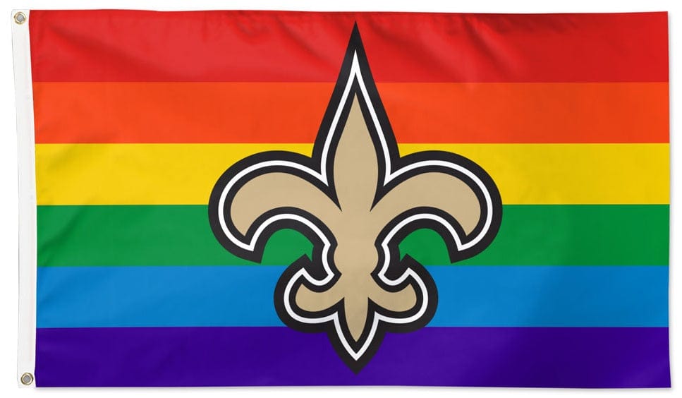 New Orleans Saints Flag 3x5 Pride Rainbow heartlandflags