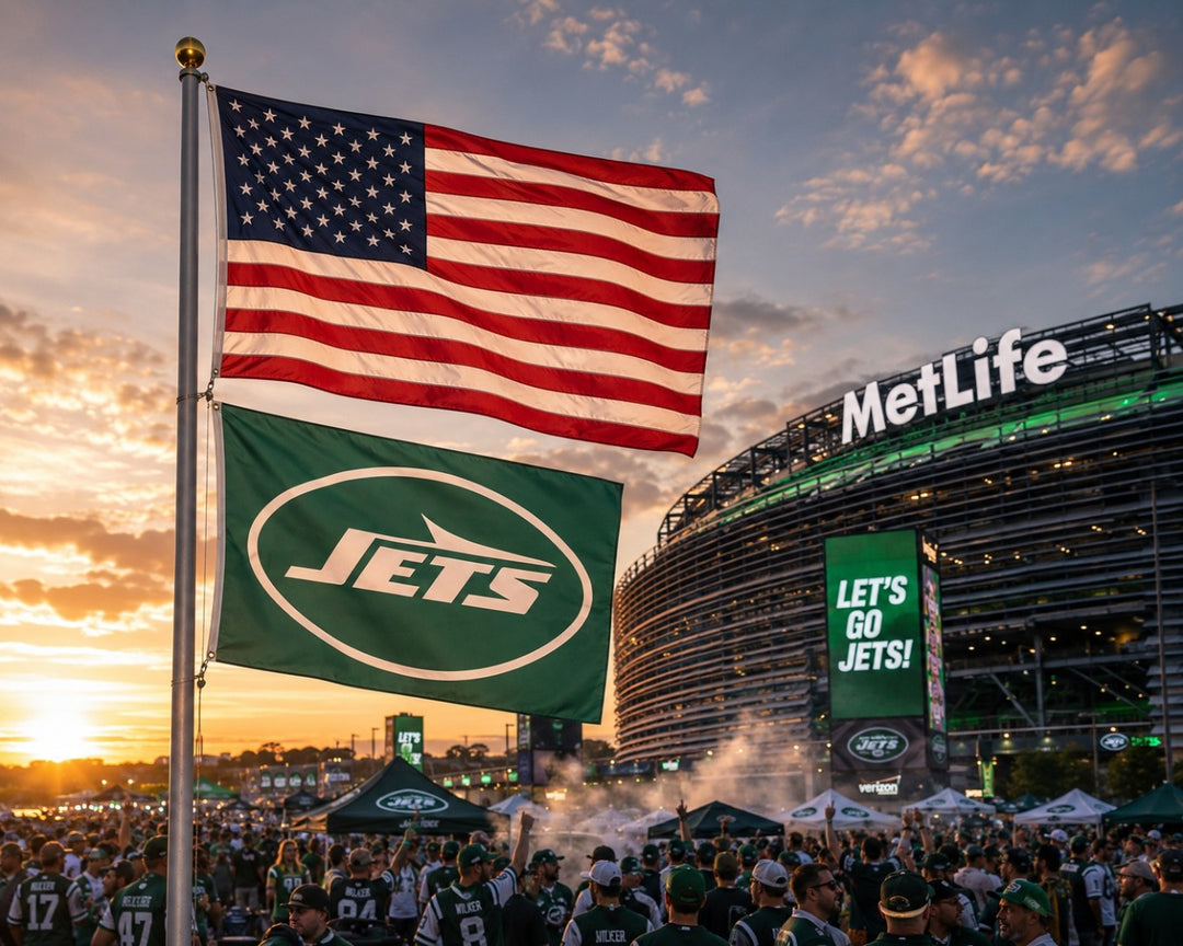 New York Jets 2 Sided Green 3x5 Flag heartlandflags