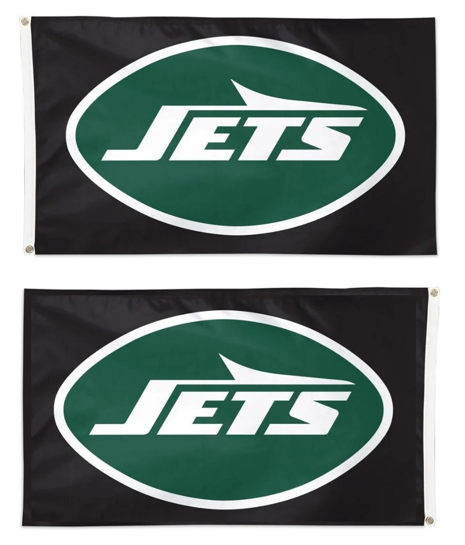 New York Jets Black Flag New Logo 2 Sided 3x5 heartlandflags