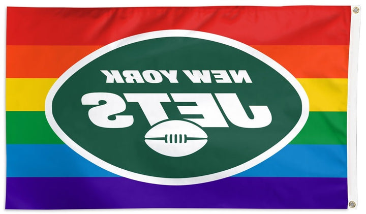 New York Jets Flag 3x5 Pride Rainbow heartlandflags