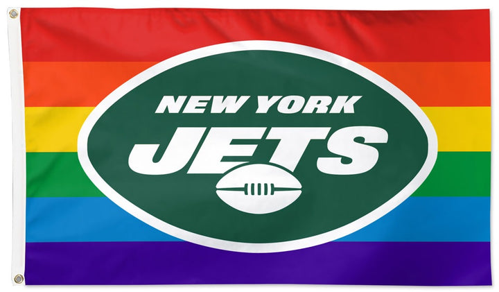 New York Jets Flag 3x5 Pride Rainbow heartlandflags