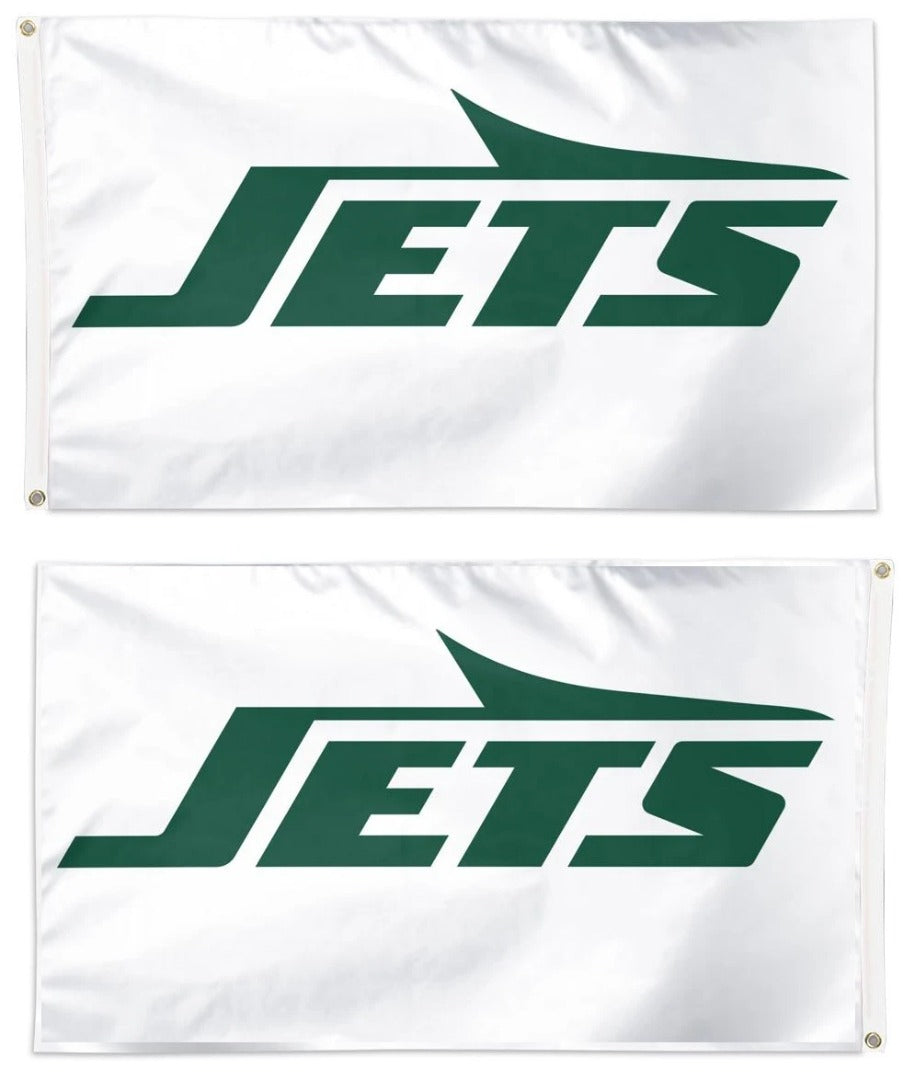 New York Jets White Flag New Logo 2 Sided 3x5 heartlandflags