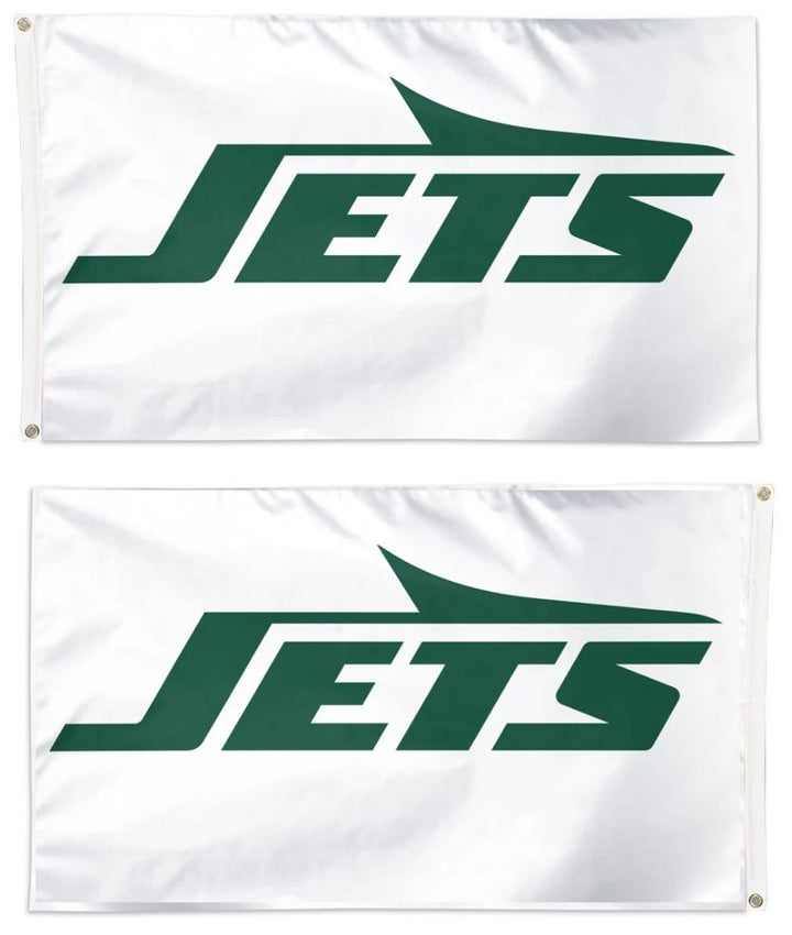New York Jets White Flag New Logo 2 Sided 3x5 heartlandflags