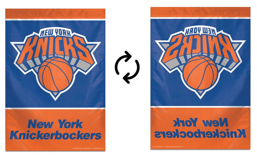 New York Knicks Banner front and reverse side comparison