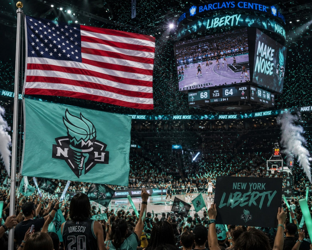 New York Liberty Flag 3x5 Logo heartlandflags