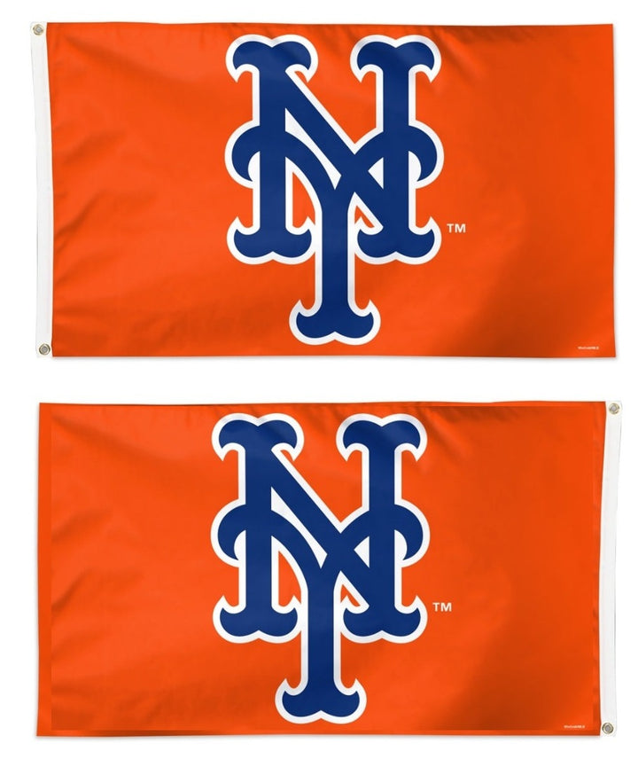 New York Mets 2 Sided Orange 3x5 Flag heartlandflags