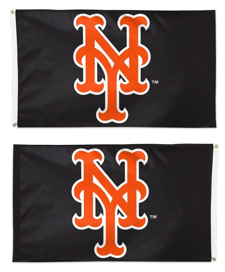 New York Mets Flag 2 Sided Black 3x5 heartlandflags