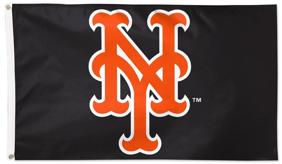 New York Mets Flag 2 Sided Black 3x5 heartlandflags