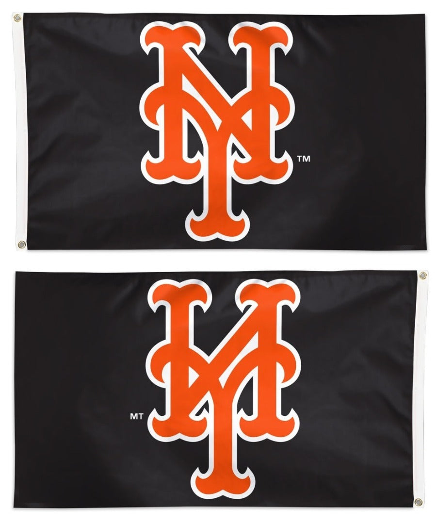 New York Mets Flag 3x5 Black Logo heartlandflags