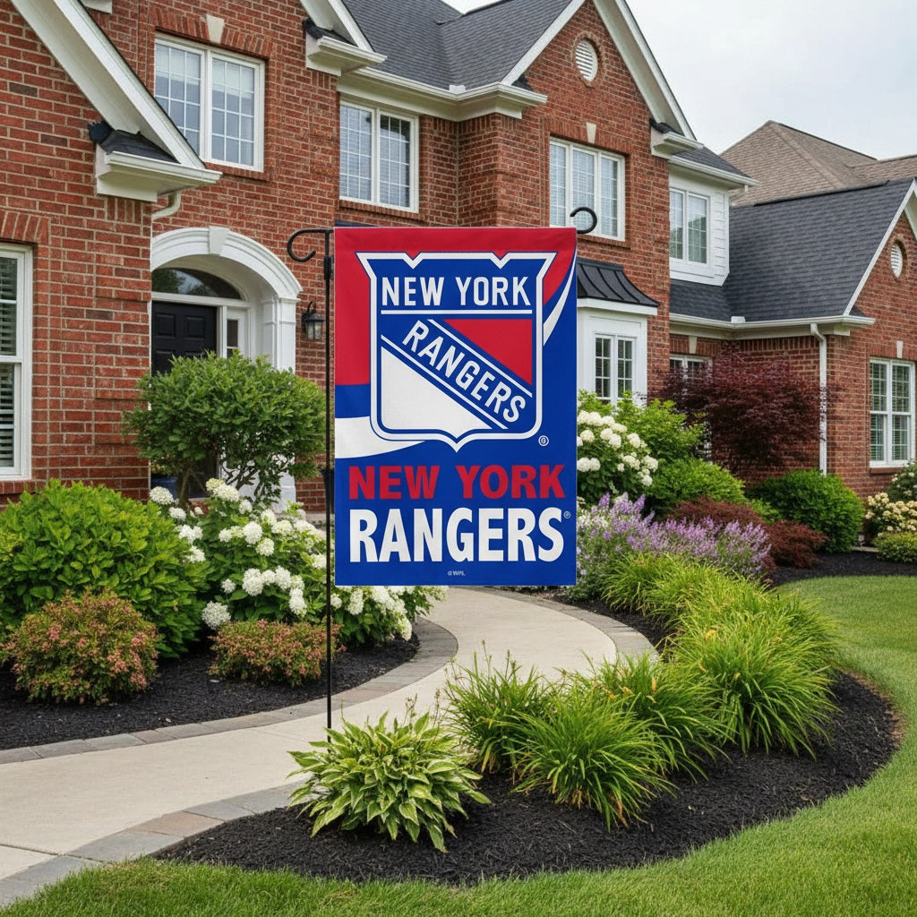 New York Rangers 2 Sided Burlap Garden Flag heartlandflags