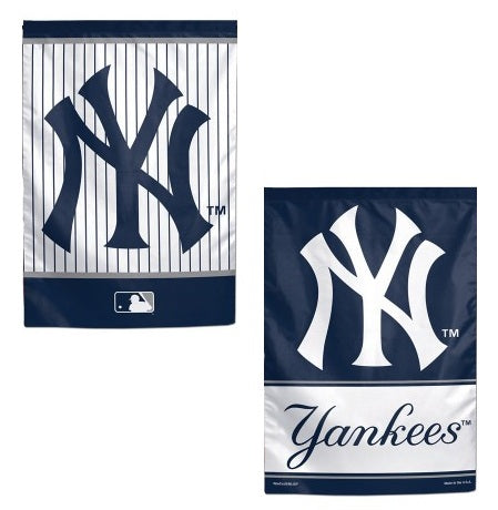 New York Yankees Garden Flag 2 Sided Pinstripe Double Logo heartlandflags