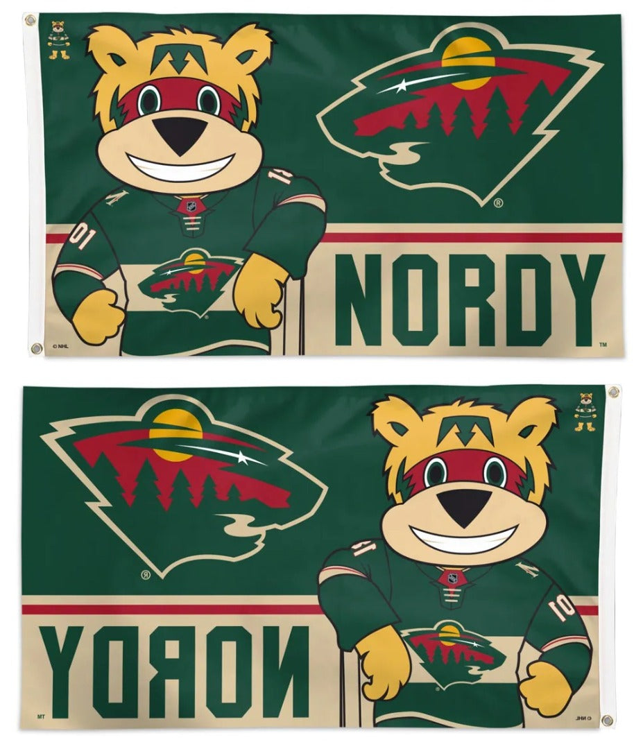 Nordy Mascot 3x5 Minnesota Wild Flag heartlandflags