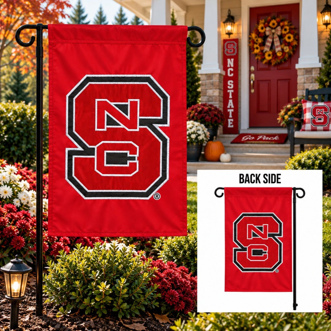 North Carolina State Garden Flag 2 Sided Applique Logo heartlandflags