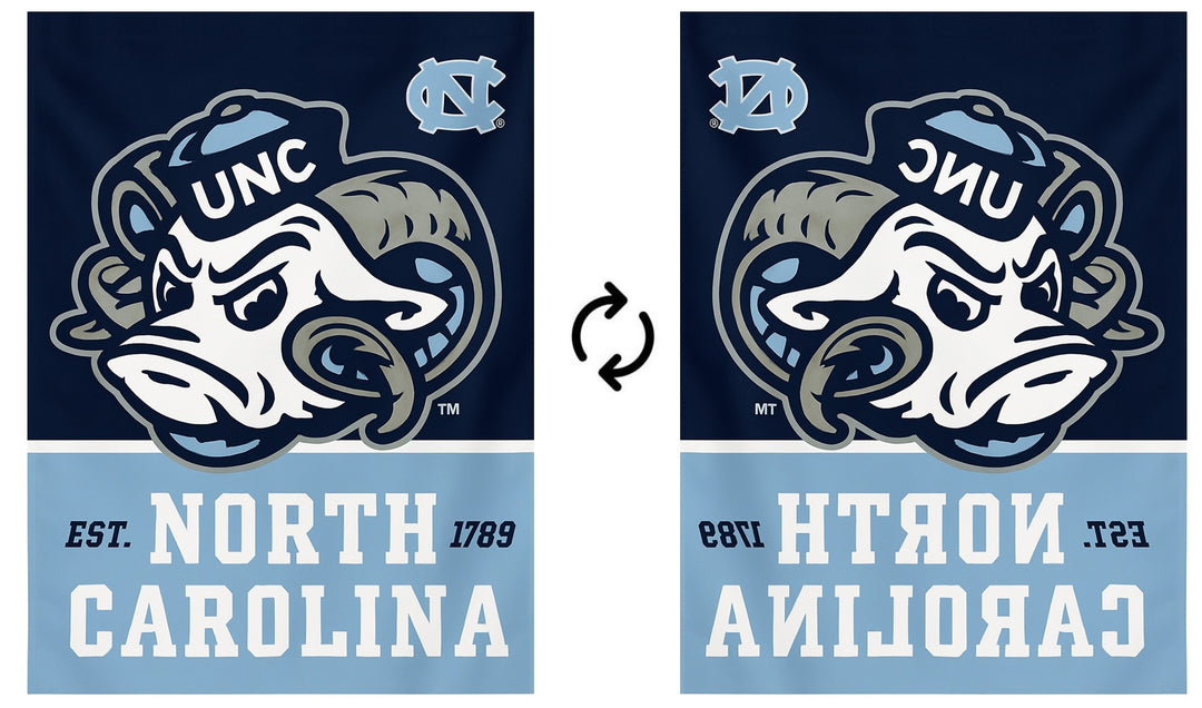 North Carolina Tar Heels Banner Throwback Logo heartlandflags