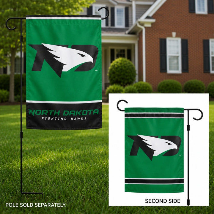 North Dakota Fighting Hawks 2 Sided Garden Flag heartlandflags