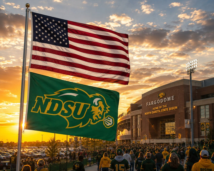 North Dakota State University Flag 3x5 Bison NDSU heartlandflags
