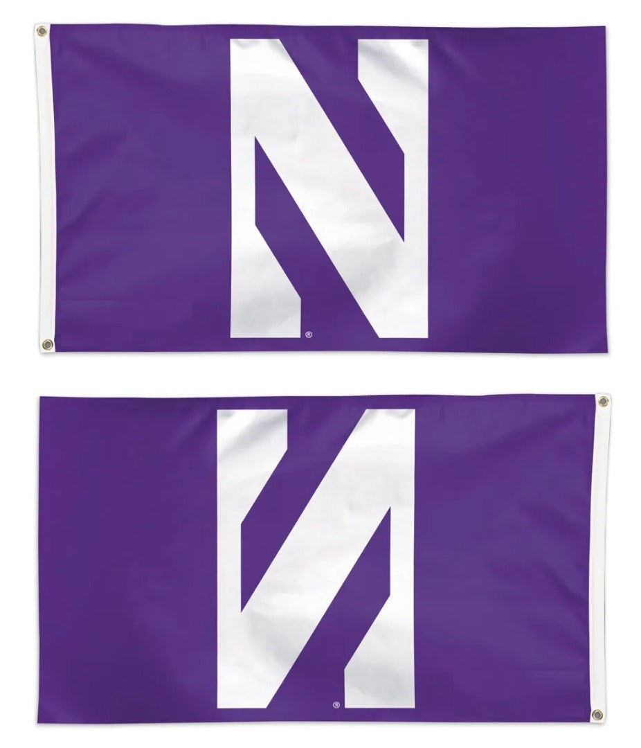 Northwestern Wildcats N Logo 3x5 Purple Flag heartlandflags