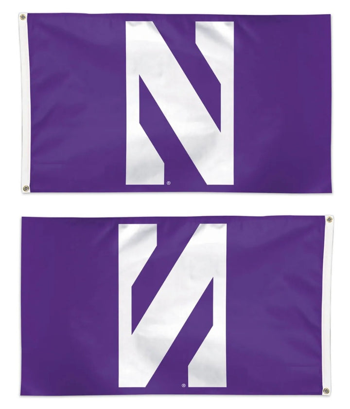 Northwestern Wildcats N Logo 3x5 Purple Flag heartlandflags
