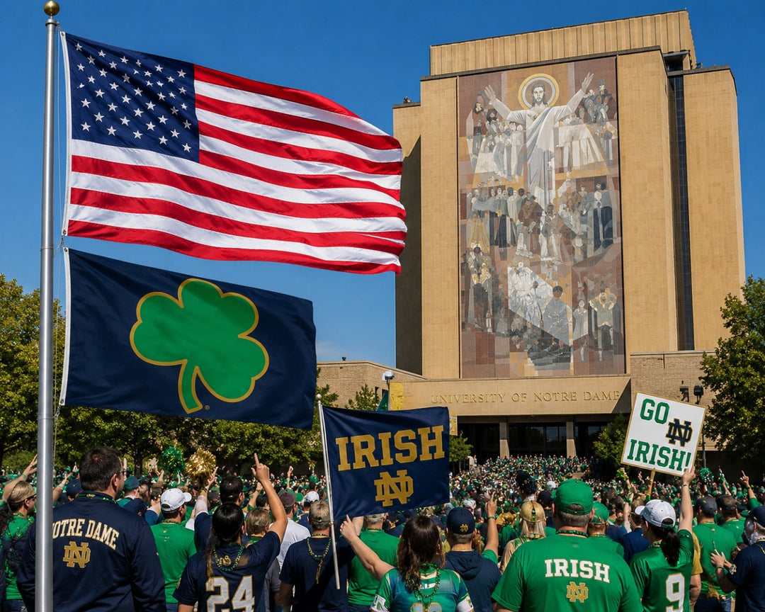 Notre Dame Fighting Irish Flag 3x5 Shamrock 2 Sided heartlandflags