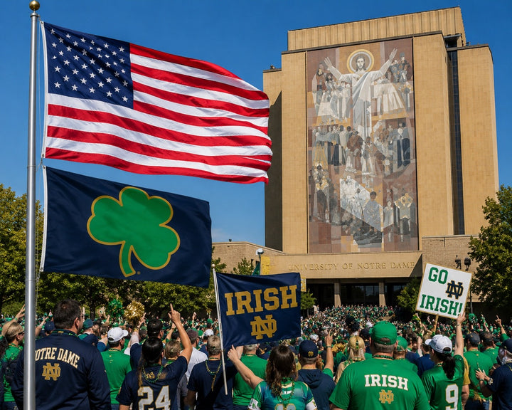 Notre Dame Fighting Irish Flag 3x5 Shamrock 2 Sided heartlandflags