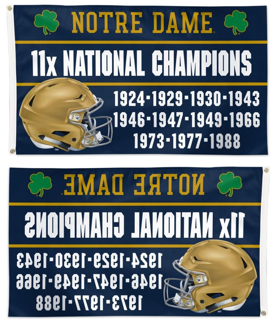 Notre Dame Flag 3x5 11x National Champions Football heartlandflags