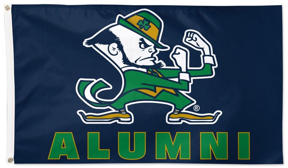 Notre Dame Flag 3x5 Alumni Leprechaun heartlandflags