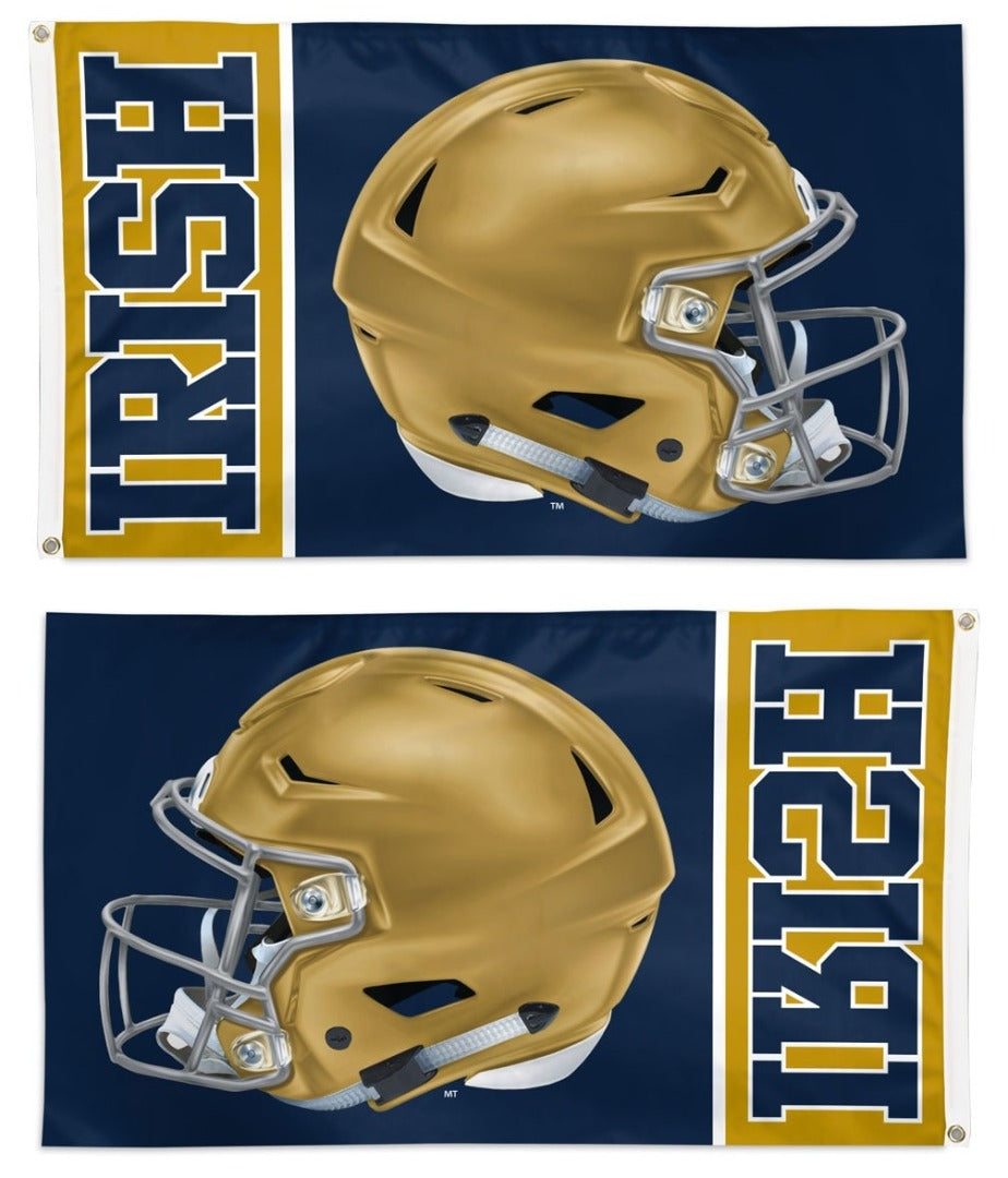 Notre Dame Flag 3x5 Helmet Golden Dome heartlandflags