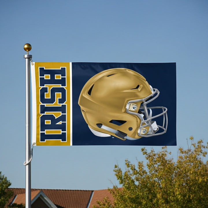 Notre Dame Flag 3x5 Helmet Golden Dome heartlandflags