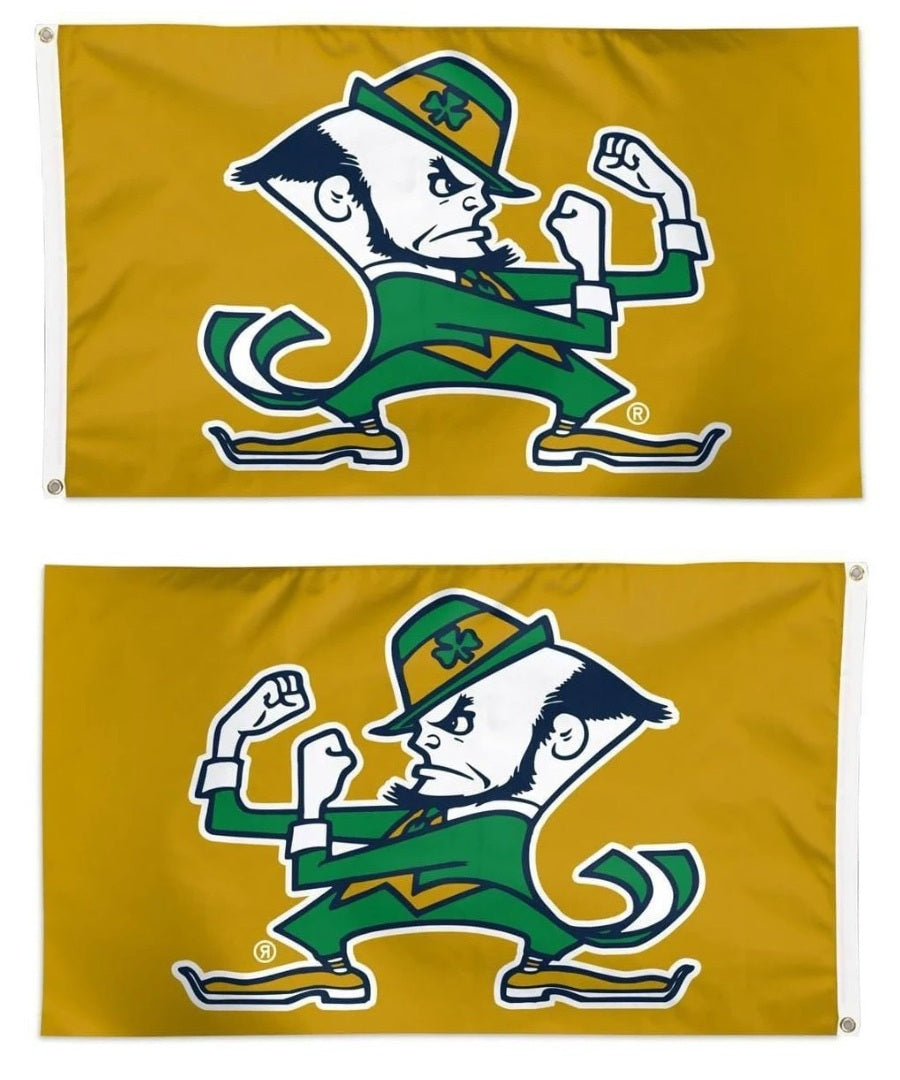 Notre Dame Flag 3x5 Leprechaun Gold heartlandflags