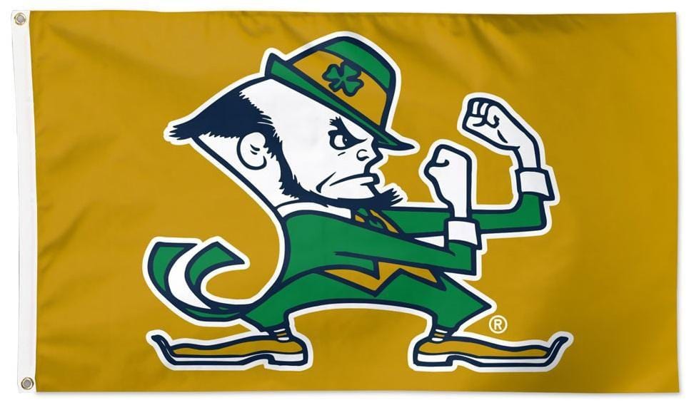 Notre Dame Flag 3x5 Leprechaun Gold 2 Sided heartlandflags