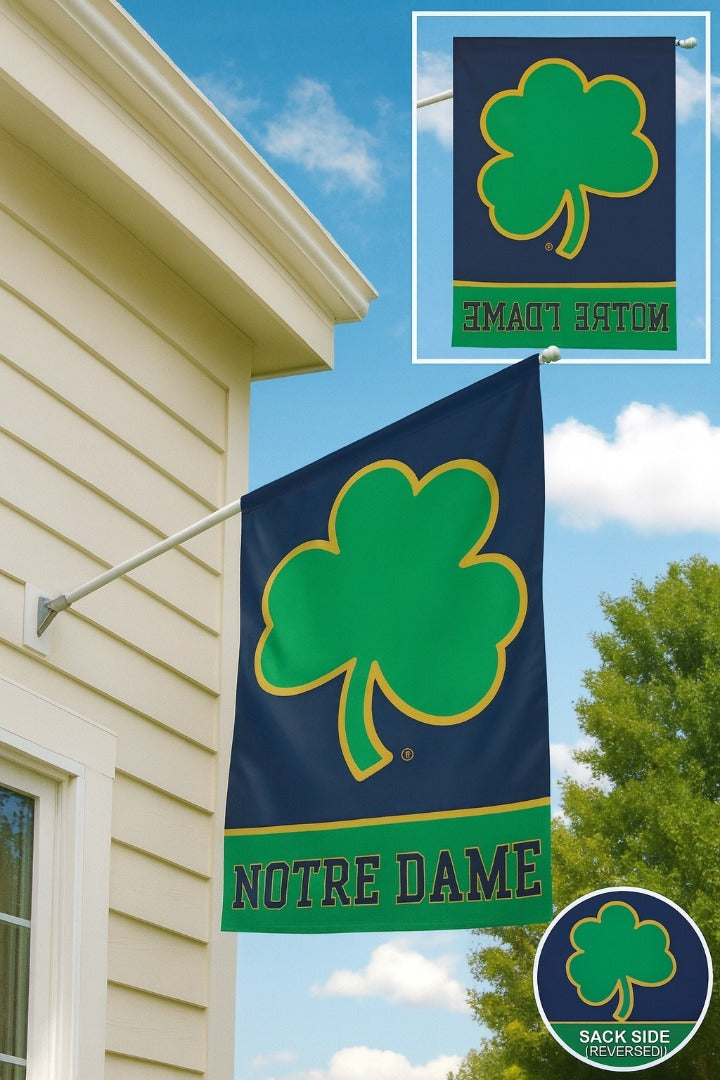 Notre Dame Flag Clover Logo House Banner heartlandflags