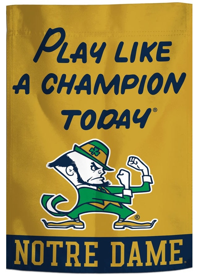 Notre Dame Garden Flag Play Like A Champion Today heartlandflags