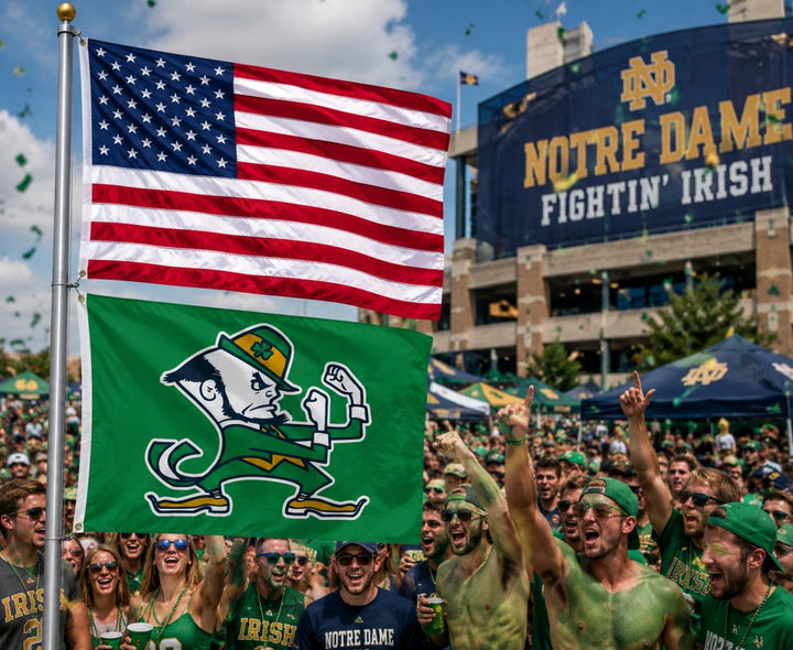Notre Dame Leprechaun Green 3x5 Flag heartlandflags