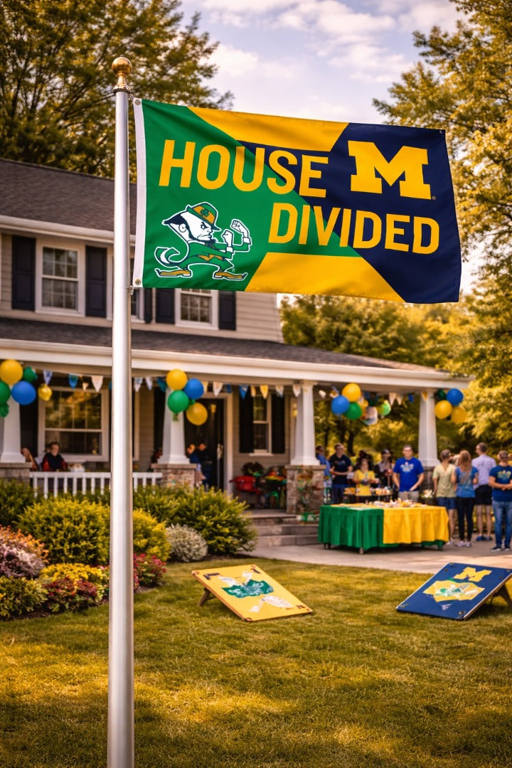 Notre Dame vs Michigan House Divided Flag 3x5 heartlandflags
