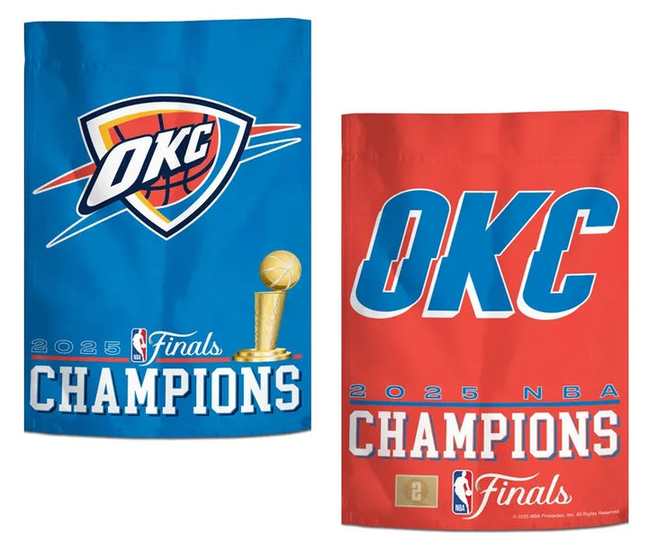 OKC Thunder 2025 NBA Champions 2 Sided Garden Flag heartlandflags