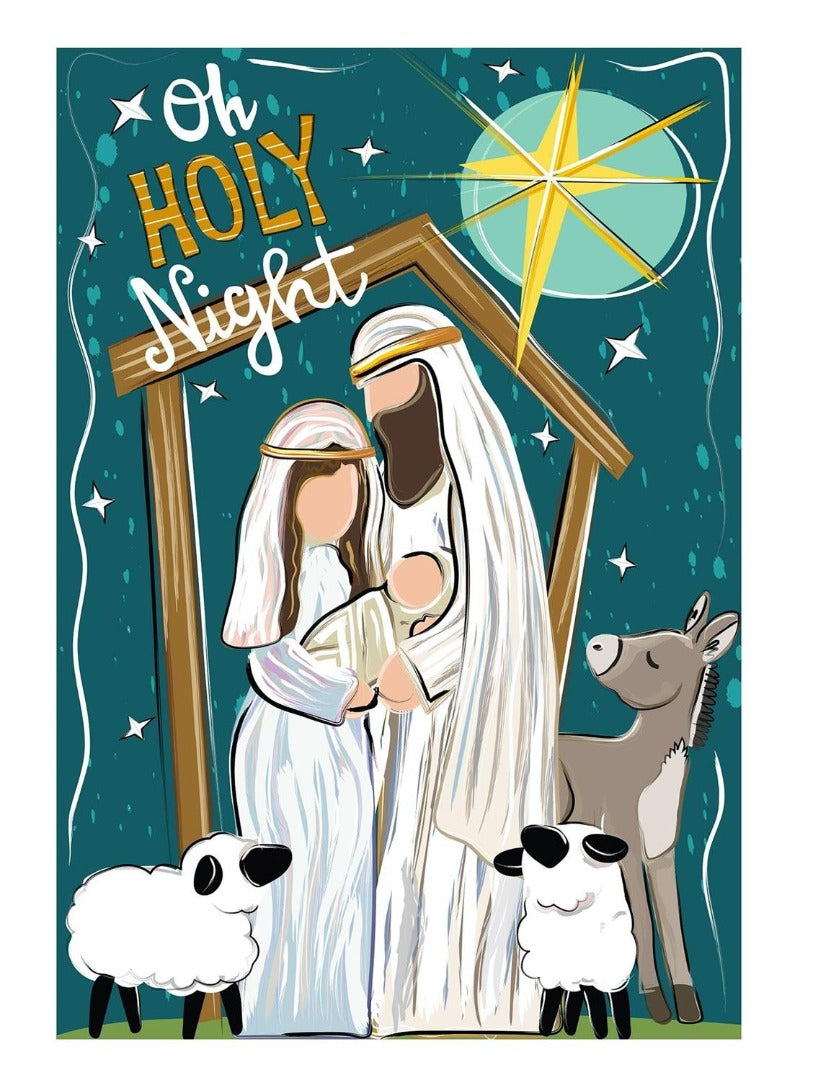 Oh Holy Night 2 Sided Christmas Banner heartlandflags