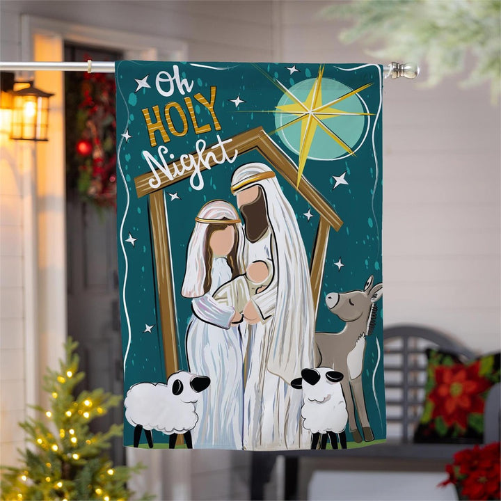 Oh Holy Night 2 Sided Christmas Banner heartlandflags