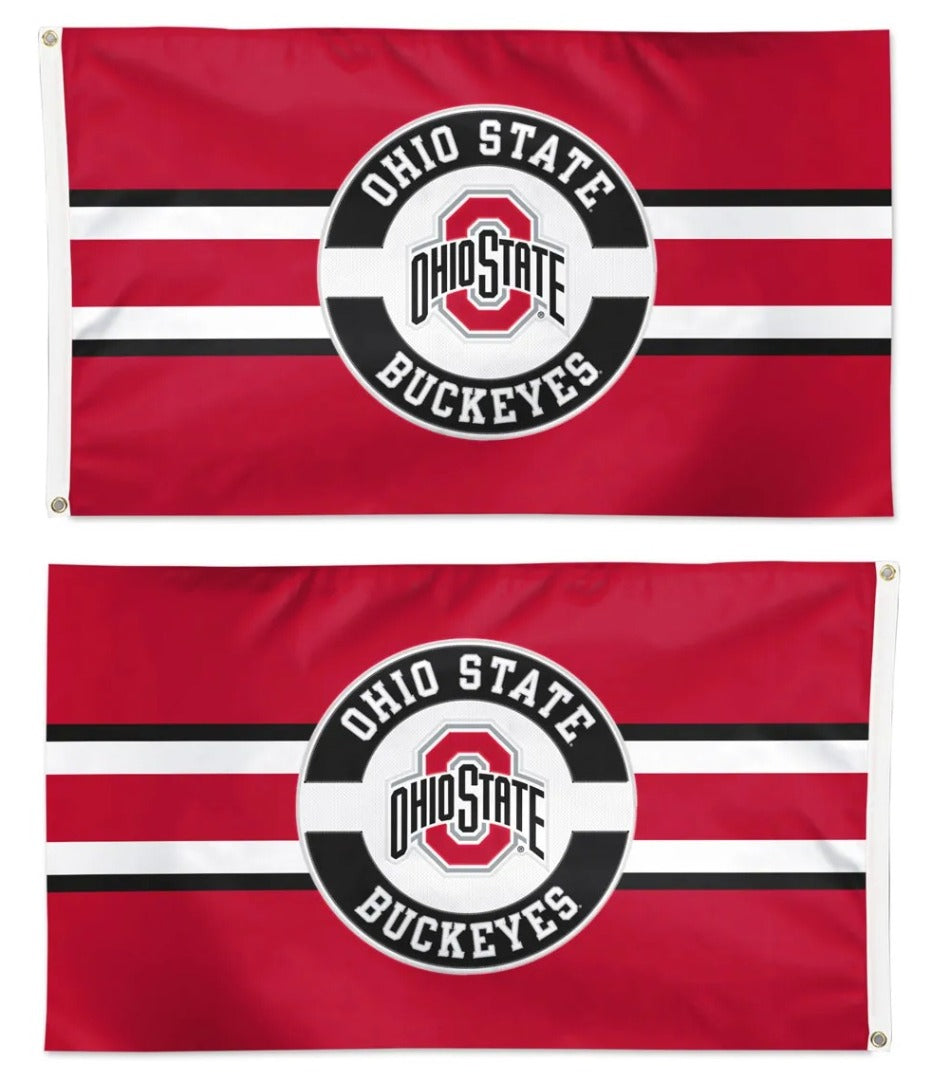 Ohio State Buckeyes Applique Flag 2 Sided 3x5 heartlandflags