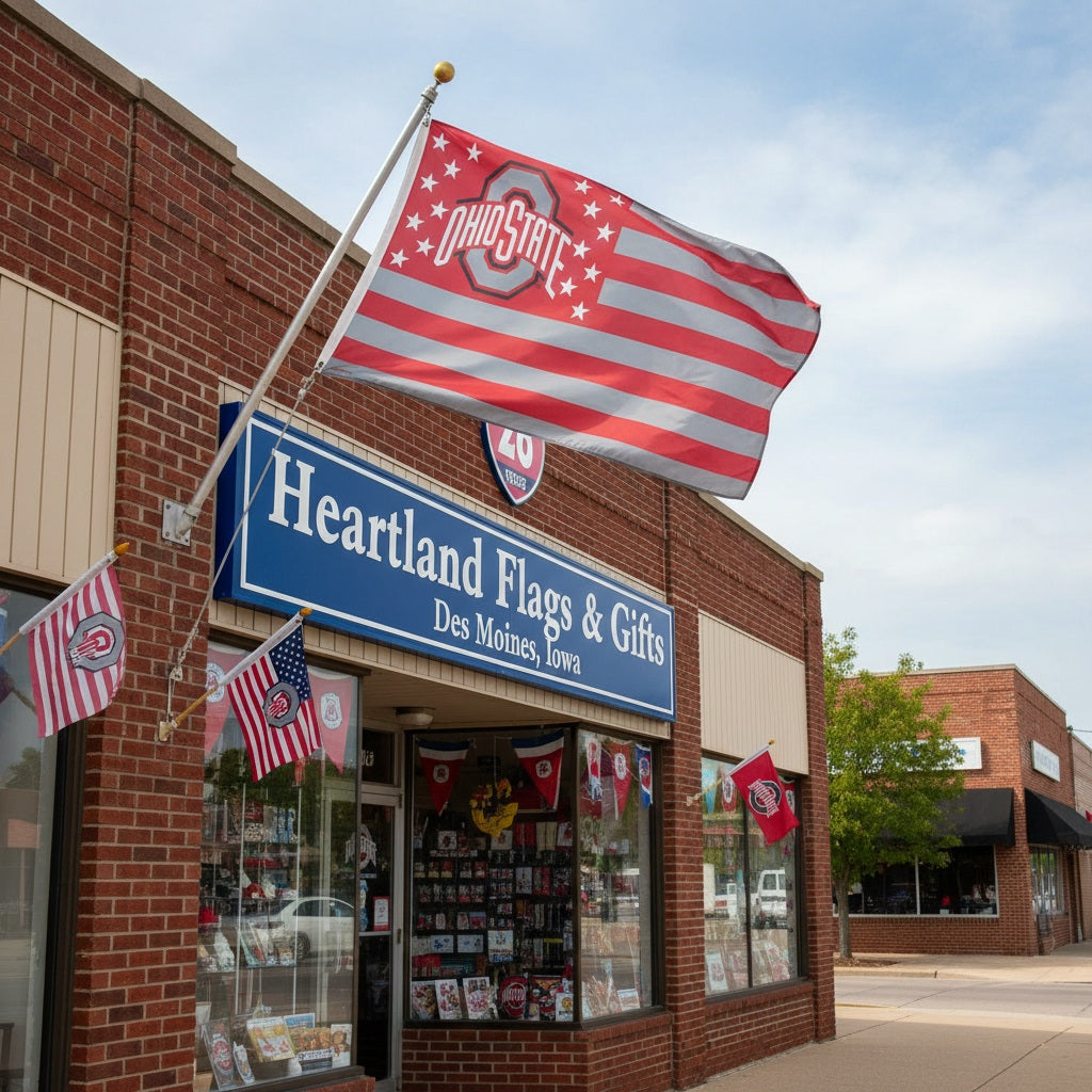 Ohio State Buckeyes Flag 3x5 Americana Stars Stripes heartlandflags