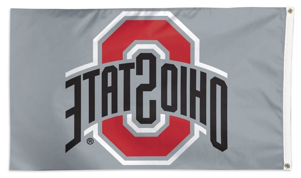 Ohio State Buckeyes Flag 3x5 Grey heartlandflags